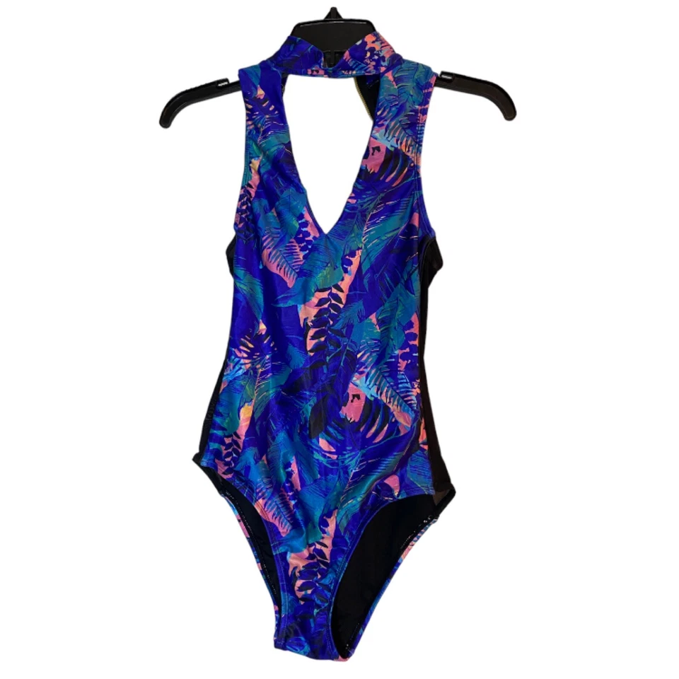 Traje de baño de una pieza We Are Handsome para mujer con cuello tóxico tropical talla pequeña Foto 3 de 4