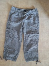 Tommy Hilfiger Womens Cargo Pants 8 Crop Khaki Drawstring Leg