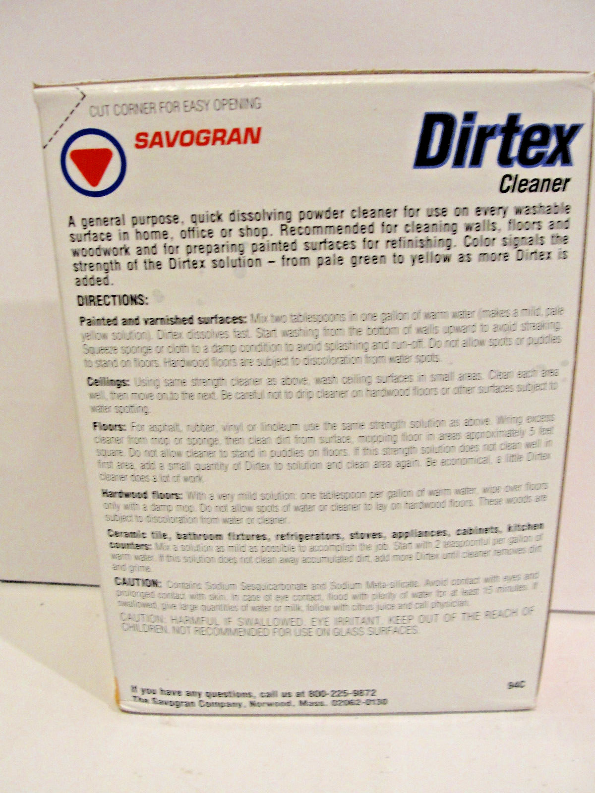 New Savogran Dirtex Cleaner 1 LB For Walls, Floors, Woodwork 10601 eBay