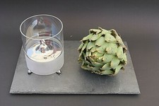 CeraFlare® - Schiefer Geschenk Wachs Feuer Kerze Windlicht Captix Wachsgranulat