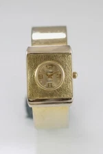 Vivani Women Watch Stainless Gold Steel Water Resist Clip on Cuff Battery Quartz