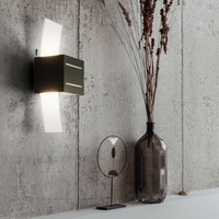 Wandlampe Wandleuchte Wohnzimmerlampe Schwarz Glas Satiniert Flurleuchte H 30 Cm