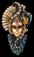Venezianische Maske - Charm Flower Bunt - Wanddekoration Dekomaske 32,5Cm
