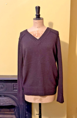 Banana Republic dunkelbraun 100% extrafeine italienische Merinowolle Pullover XXL neu ohne Etikett