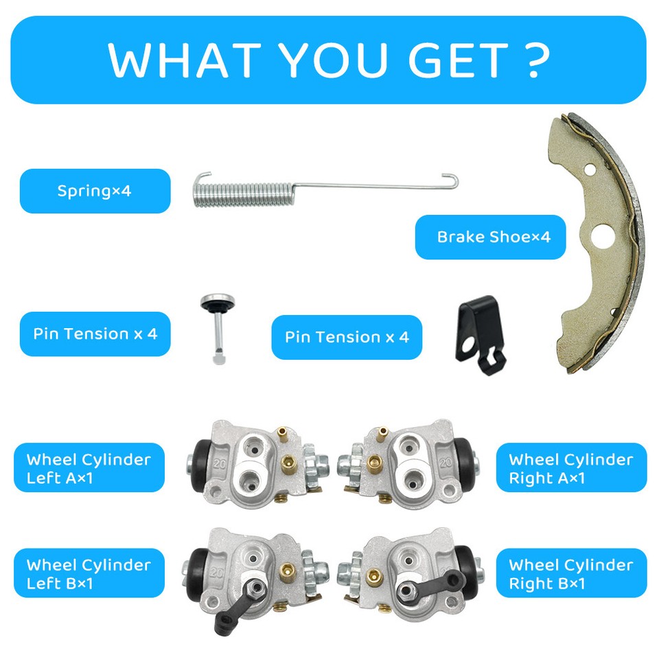 4xFront Brake Wheel Cylinders W/Shoes Hole Plug Kit For Honda Foreman 450 TRX450 - Foto 2