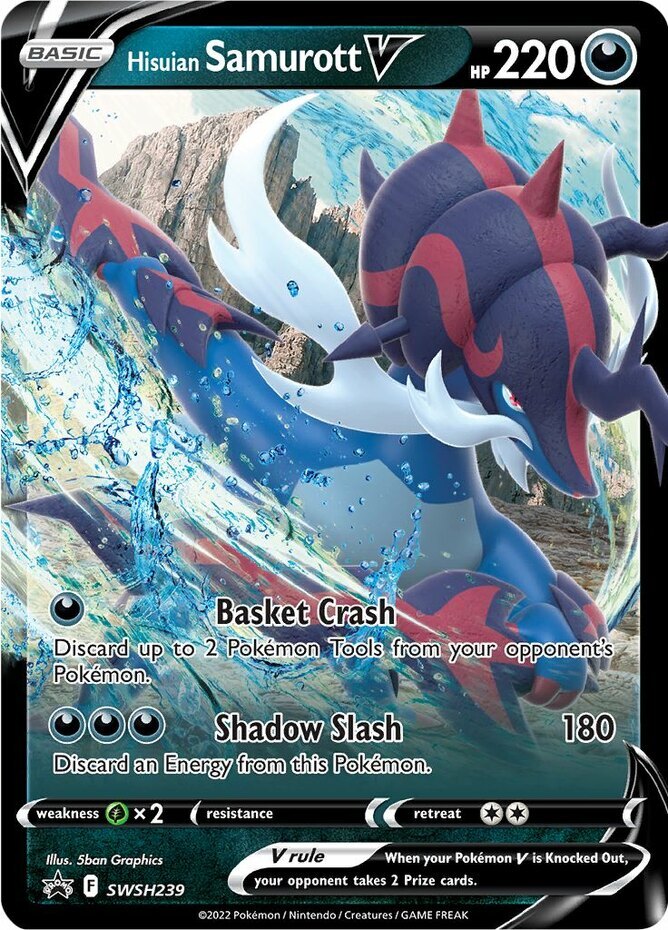 Pokemon Hisuian Samurott V - SWSH239 - SWSH Black Star Promos NM-Mint SWSH Black