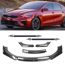 Carbon Fiber Black Front Bumper Lip Chin Spoiler For Kia Forte Soul Body Kit