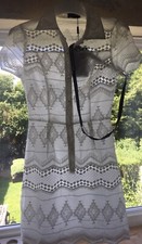 White Embelished Lace Button Shift Dresssize 6 New With Tags