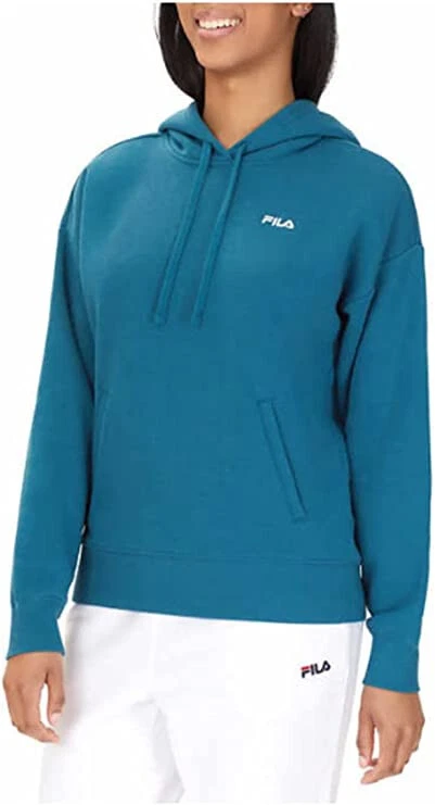 Sudadera con capucha pulóver de lana para mujer Fila azul coral XL 16-18 puños y cintura acanalados Foto 4 de 4