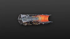 Aircraft airplane engine cutaway drawing jet Custom Gaming Mat Desk 3562