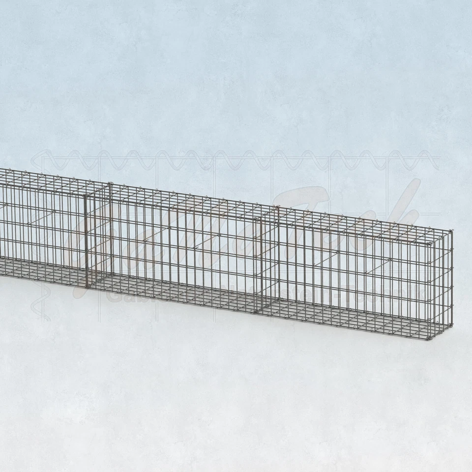 Gabionenwand 5m x 25cm x 50cm Steinzaun Drahtkorb Schotterkorb Gabione Mauer Neu - Bild 2 von 4