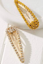 RHINESTONE SNAP HAIR CLIP SET