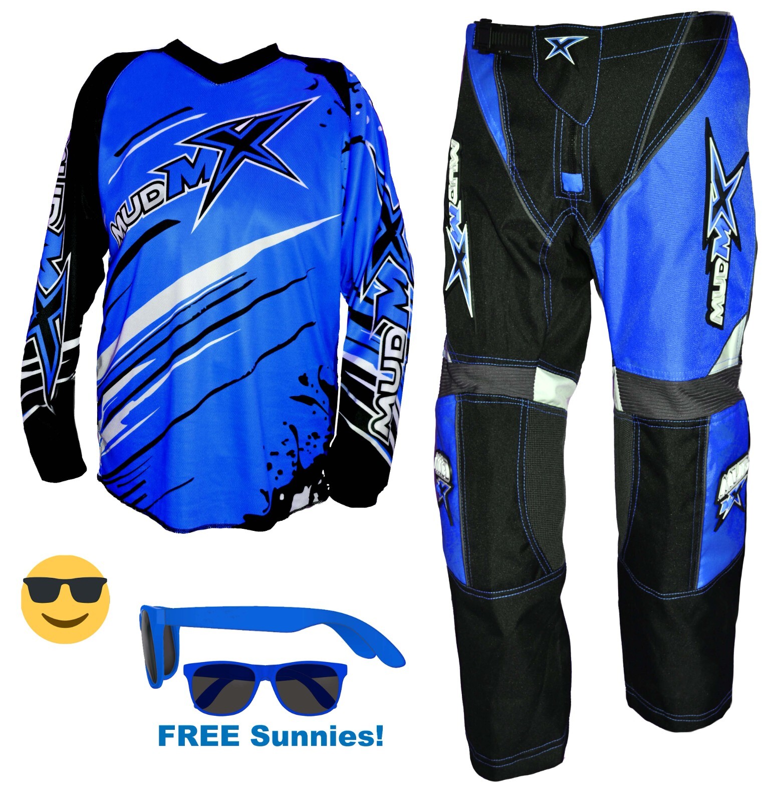 BLUE MX BMX ATV MOTOCROSS OUTFIT Pants Jersey Kids Youth Junior Dirt blue-mx-bmx-atv-motocross-outfit-pants-jersey-kids-youth-junior-dirt