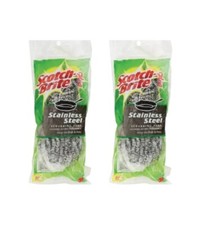 Lot of 2 Packs of 3 Scotch-Brite Stainless Steel Scrubbing Pads for Pots Pans