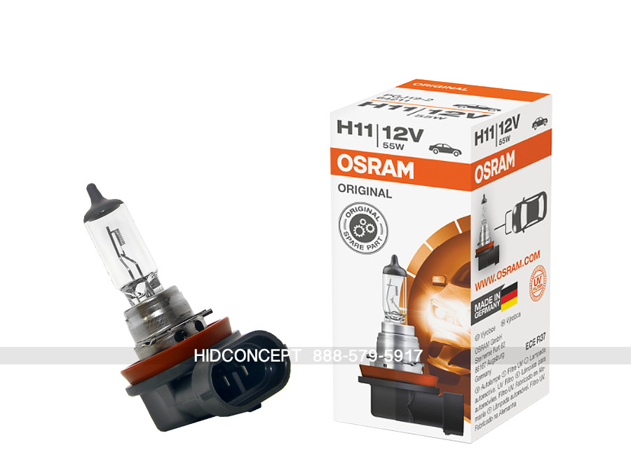 Osram H11 Original OEM Headlight Long Life Halogen Bulbs 64211L+