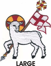 Parche bordado Agnus Dei SCA Cordero cristiano de Dios αμνος του θεου