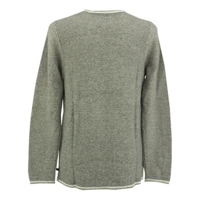QS by S OLIVER Herren Pulli Pullover Strick Rundhals grau meliert