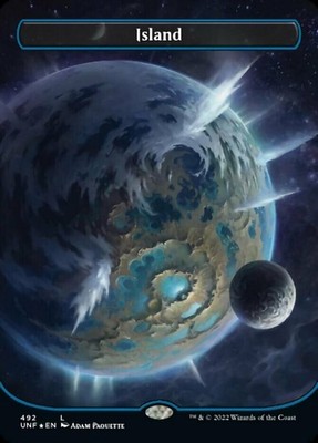 MTG Island (492) - Galaxy Foil, Light Play, English Unfinity