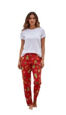 Dr. Seuss The Grinch Faces Snowflakes Medium Red Fleece Pajama Bottoms