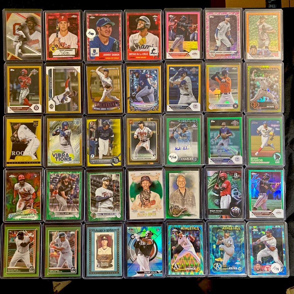 Бейсбольная карточка параллельная радуга лот из 70 - Topps Bowman все пронумерованные - 50 RC! - Изображение 2 из 4