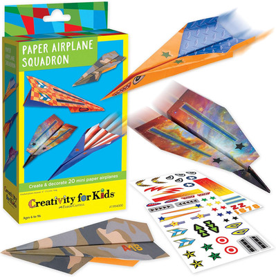 Paper Airplane Squadron - Create 20 Paper Airplanes, Mini Craft Kit for Boys, Ea