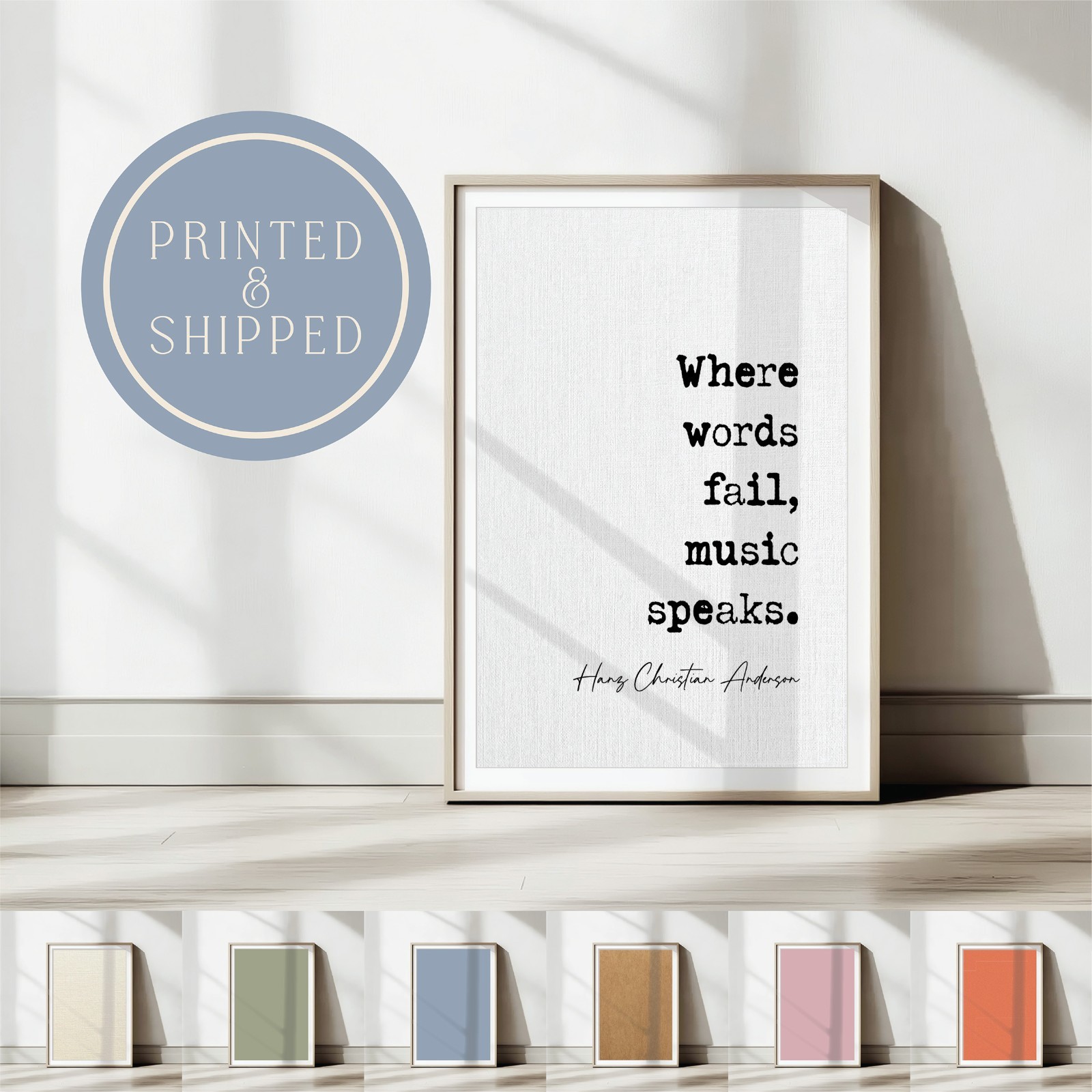 Stampa citazione Hans Christian Andersen senza cornice