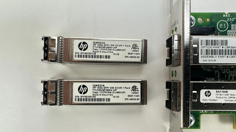 HP HPE Emulex SN1100E Dual Port 2P 16Gb FC PCI-e HBA 719212-001 C8R39A w/SFP+ FH - image 2 of 4