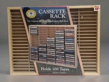 Napa Valley Box Company Wood 100 Cassette Tape Holder/Wall Rack - NEW