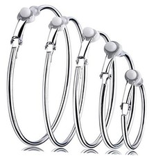 5 Pairs Clip on Earrings Hoop Non Piercing Women Clip Earrings for Women Silver