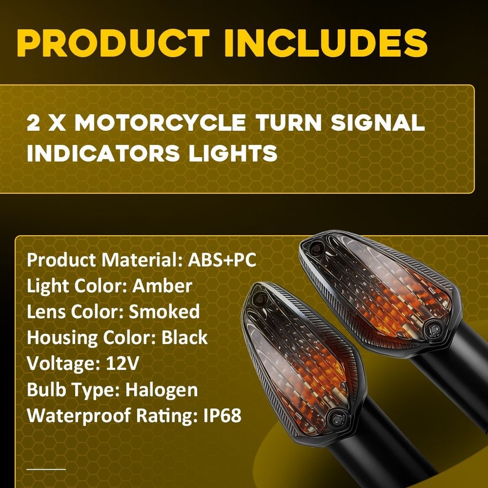 2X Front/Rear Turn Signal Indicator Lights Lamp for Honda CBR250R ...