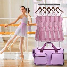 Dance Bag with Garment Rack 23 Dance Costumes Duffle Bag with Wheels Purple