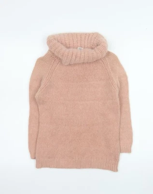 MNG Damen rosa Rollkragen Angora Mischung Pullover Größe 12 - Bild 1 von 4