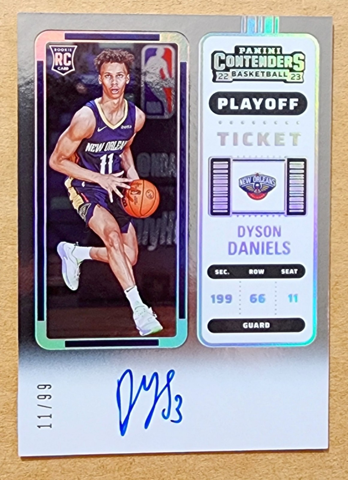 2022-23 Contenders Dyson Daniels Playoff Ticket ON CARD Auto 11/99 #142 Jersey#