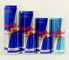 RED BULL Empty Cans 250ml 355ml 473ml Ukraine 2026 Bottom Open Set of 4