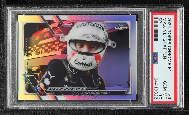 2021 Topps Chrome Formula 1 Celebrations SP Variation Max Verstappen #3 PSA 10