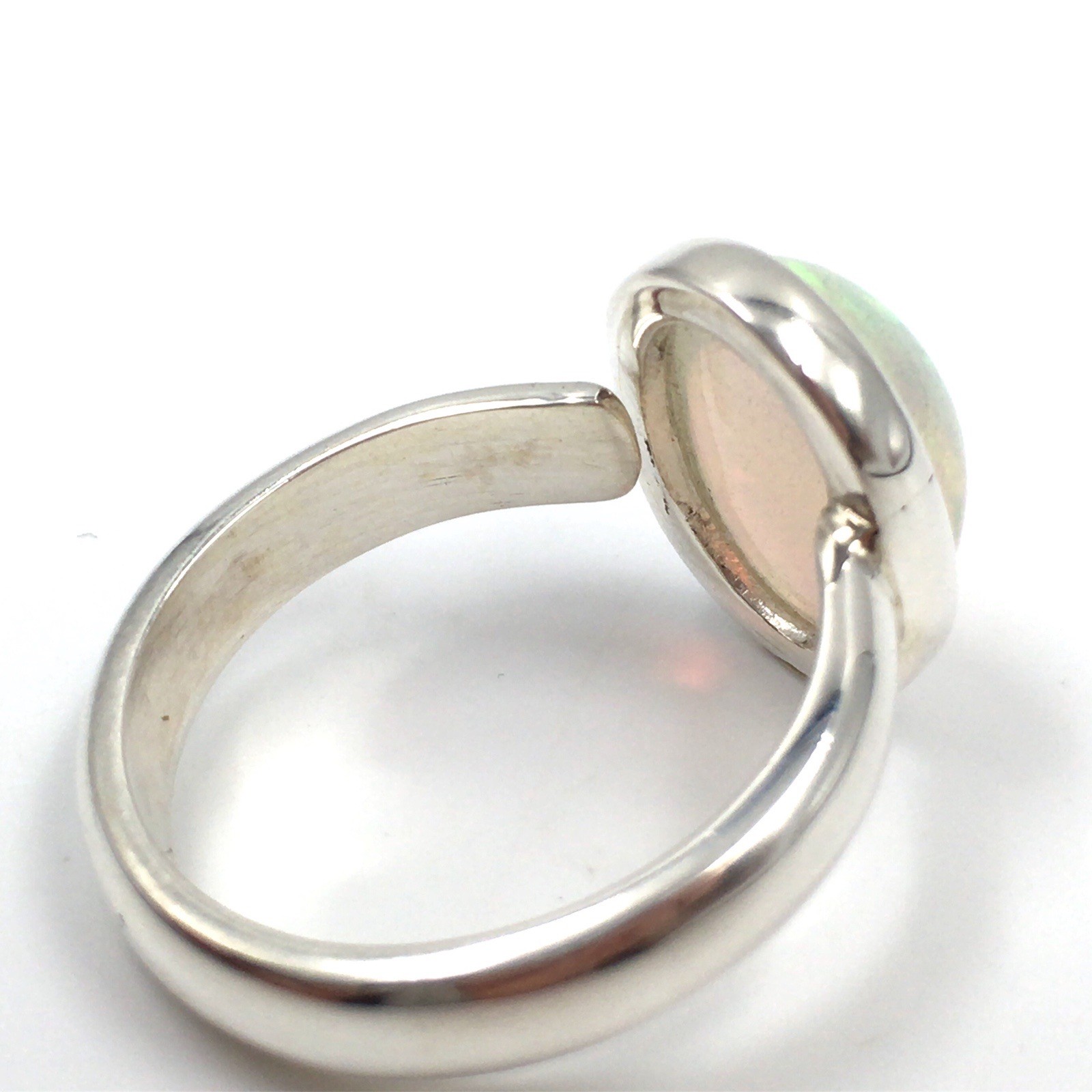 Solid 925 Sterling Silver Ring Opal 5.9ct Oval Ba… - image 13