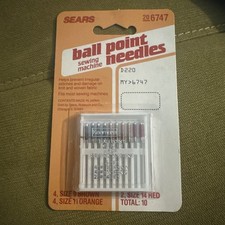 10 NOS Vintage Sears Kenmore Ball Point Sewing Machine Needles 6747  Sz 9,11,14