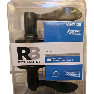 #ad RELIABILT Olivia Antique bronze Interior Bed Bath Privacy Door Handle 34 $17.72