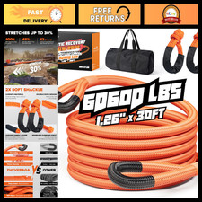 Heavy Duty Kinetic Recovery Rope 1.26 X 30ft 60600 Lbs Offroad Tow Strap