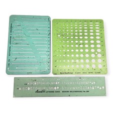 Vintage Berol RapiDesign Timely Set Of 3 Drafting Template