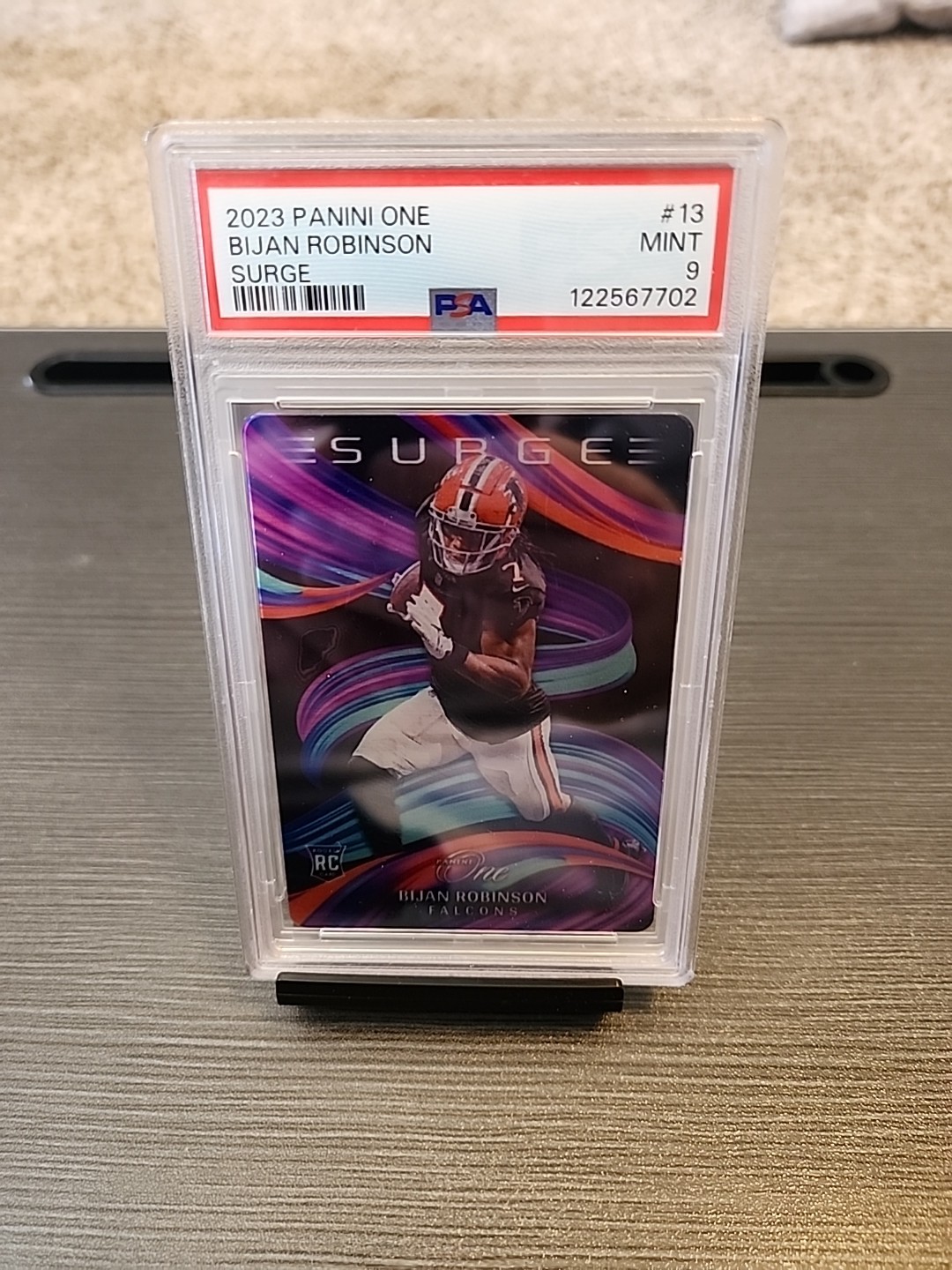 2023 Panini ONE Football BIJAN ROBINSON RC #13 Surge Case Hit SSP PSA 9