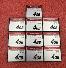 4GB Transcend CF180 Industrial Grade Compact Flash 10 Pieces Used, Cleaned.