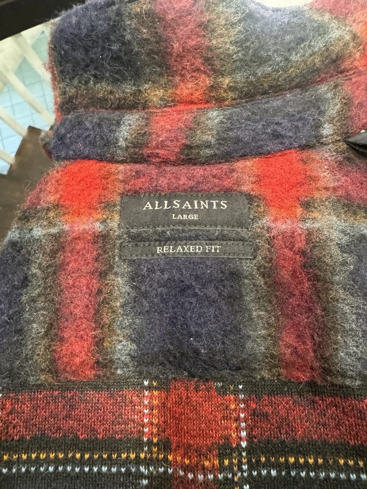 Xadrez All Saints Emerson mistura de lã botão para cima - Imagem 2 de 4