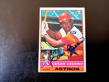1976 Topps Baseball Cesar Cedeno Autographed Houston Astros Card Vintage Auto