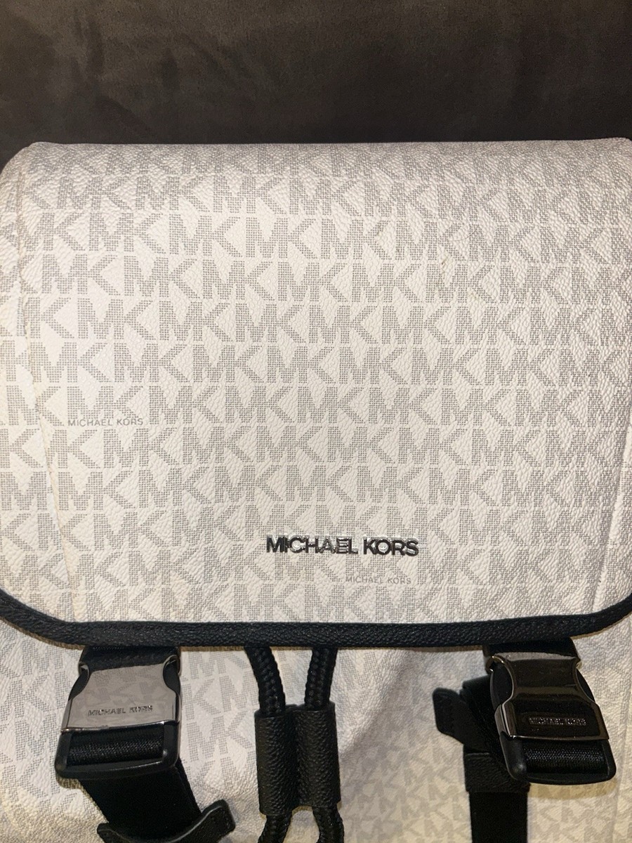 Michael Kors Cooper Logo Backpack Bright White Men's Buckle Straps
