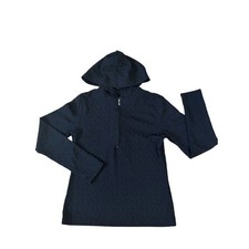 LUCY Black Half Zip Pullover Fitted Athletic Hoodie Jacket Size S