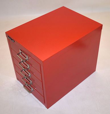 Bisley 5 Drawer Cabinet Red Metal Exc Cond 15” deep x 13” ht x 11