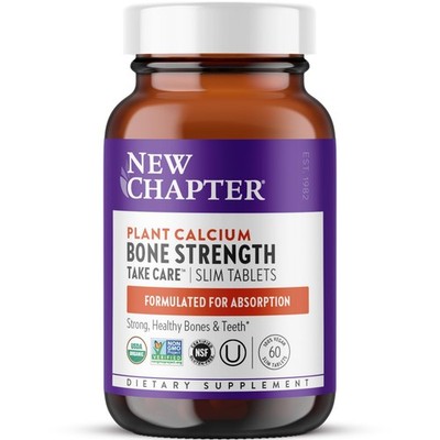 New Chapter Calcium Supplement Bone Strength Plant-Based USDA Organic 60 Ct