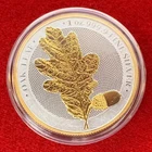 1 Troy OZ .9999 Silver 2019 Germania Oak Leaf Coin 24K Selective Gilding by SFS