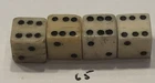 4 Vintage 5/16” Bone (Bovine) Dice (2Pairs)